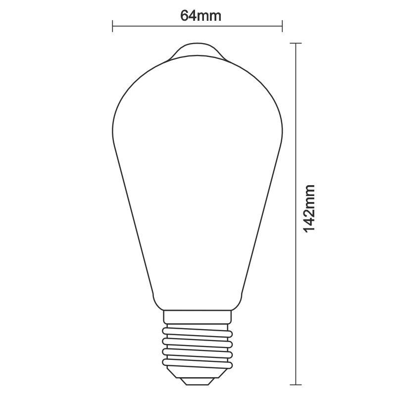 LED žiarovka / filament 12W - ST64 / E27 / 4000K - ZLF925