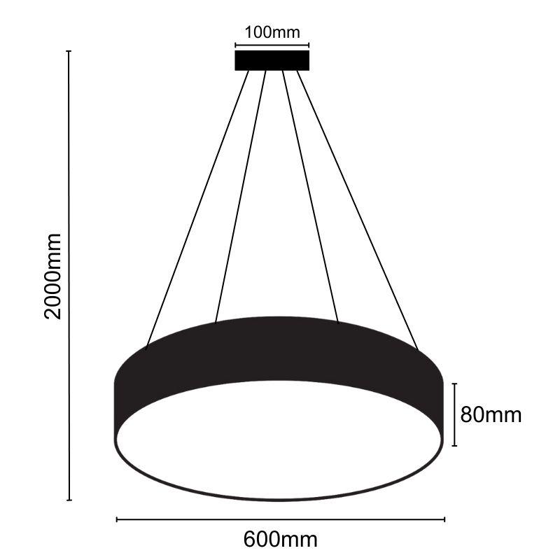 LED závesné svietidlo na lanku 35W / 4000K - LCL7121-H
