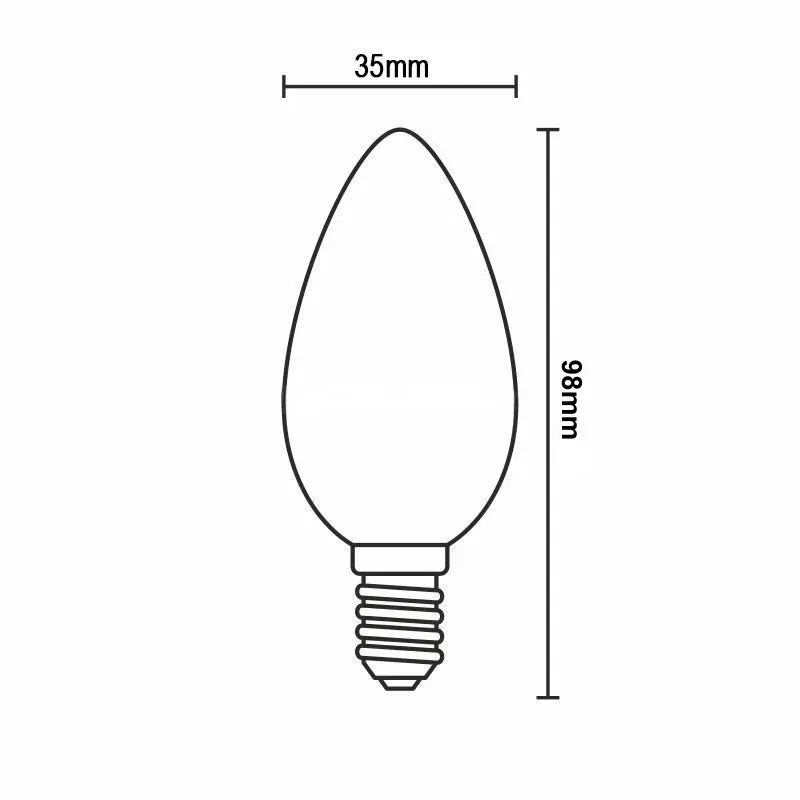 LED žiarovka / filament BIELY 4,5W - C35 / E14 / 3000K - ZWF106