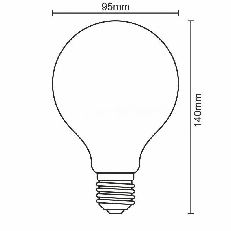 LED žiarovka / filament BIELY 13W - G95 / E27 / 4000K - ZWF204