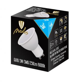 LED žiarovka 3W - GU10 / SMD / 6500K - ZLS102