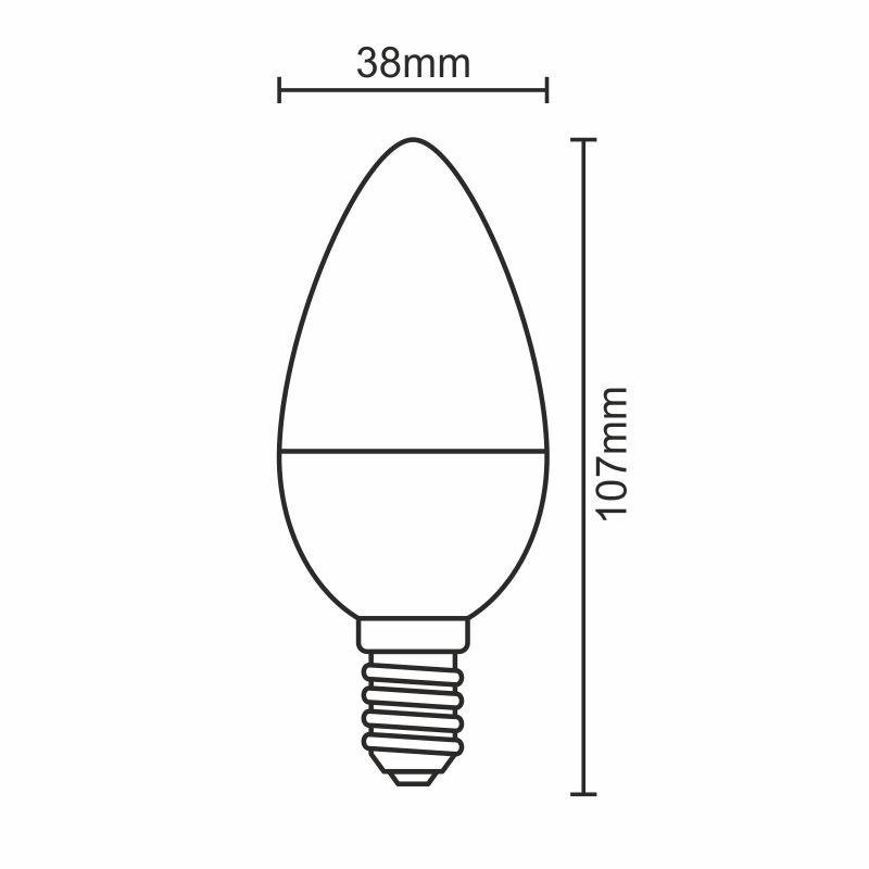 LED žiarovka 8W - C37 / E14 / SMD / 6500K - ZLS704